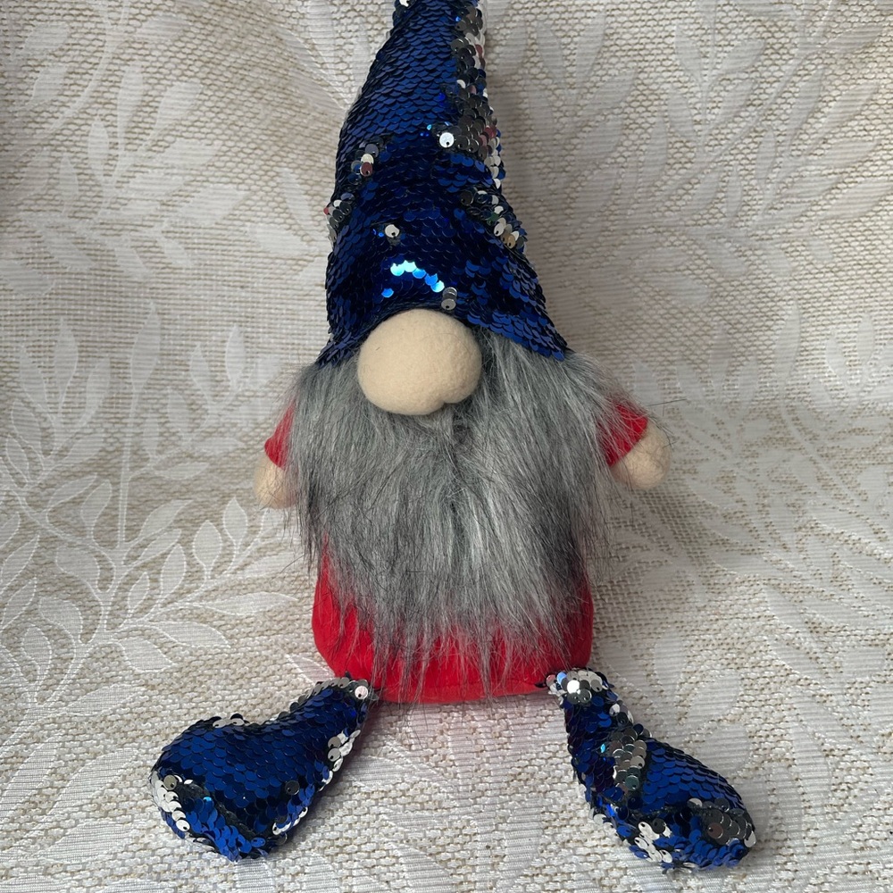 Rae Dunn Patriotic Gnome 4th of July 7 X 19” Sequined Hat/shoe